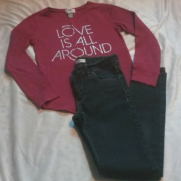 GIRLS LEVI'S Jeans and Long Sleeve Top - Picture 1 of 13